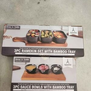 Appétit Ramekin and Sauce Bowl Set with Bamboo Tray